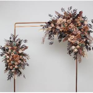 Cinnamon terracotta beige flowers for fall wedding. Floral arch arrangement. Faux flowers for wedding Archway , Pergola, Arbor, Cross. 5118