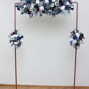  Flower arch arrangement in dusty blue navy blue burgundy white colors.  Arbor flowers. Floral archway. Faux flowers for wedding arch. 5063