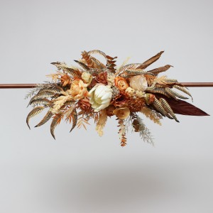  Flower arch arrangement in rust ivory colors.  Arbor flowers. Floral archway. Faux flowers for wedding arch. 5072