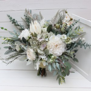 Wedding bouquets in sage green ivory bouquet  colors. Bridal bouquet. Faux bouquet. Bridesmaid bouquet. 5075