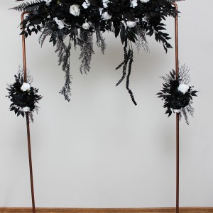  Flower arch arrangement in black and white colors.  Arbor flowers. Floral archway. Faux flowers for wedding arch. 5086
