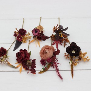  Set of  7 hair pins in purple burgundy beige color scheme. Hair accessories. Flower accessories for wedding.  5096