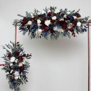  Flower arch arrangement in burgundy ivory navy blue  colors.  Arbor flowers. Floral archway. Faux flowers for wedding arch. 5097