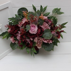 Wedding bouquets in burgundy mauve dusty rose colors. Bridal bouquet. Faux bouquet. Bridesmaid bouquet. 5099
