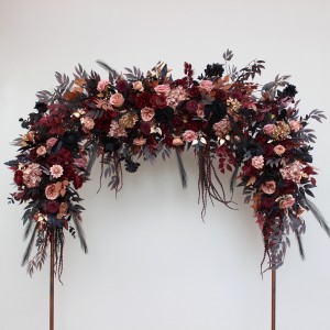 Flower arch arrangement in black burgundy dusty rose and gold colors. Arbor flowers. Floral archway. Faux flowers for wedding arch. 5202 Flower arch arrangement in black burgundy dusty rose and gold colors. Arbor flowers. Floral archway. Faux flowers for wedding arch. 5202