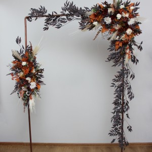  Flower arch arrangement in ivory and rust colors.  Arbor flowers. Floral archway. Faux flowers for wedding arch. 5220
