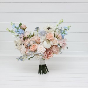 Dusty blue blush pink white beige bouquet. Soft pastel bridal bouquet. Faux flowers. Wedding bouquet. Bridesmaid bouquet. 5371 Dusty blue blush pink white beige bouquet. Soft pastel bridal bouquet. Faux flowers. Wedding bouquet. Bridesmaid bouquet. 5371