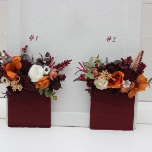 Pocket boutonniere in rust burgundy ivory color scheme. Flower accessories. 0039