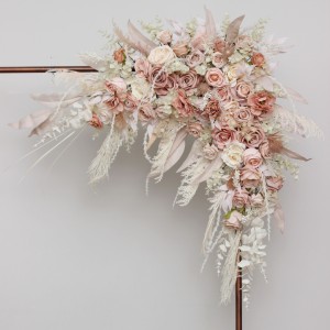 Pampas grass flower arch arrangement in beige ivory blush pink colors. Arbor flowers. Floral archway. Faux flowers for wedding arch. Boho wedding. 5143 Pampas grass flower arch arrangement in beige ivory blush pink colors. Arbor flowers. Floral archway. Faux flowers for wedding arch. Boho wedding. 5143