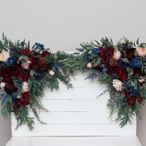 Set of 2 arrangements. Flower arch arrangement in burgundy navy blue blush pink colors. Arbor flowers. Floral archway. Faux flowers for wedding arch. 5022 Set of 2 arrangements. Flower arch arrangement in burgundy navy blue blush pink colors. Arbor flowers. Floral archway. Faux flowers for wedding arch. 5022