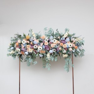  Flower arch arrangement in peach purple dusty blue colors.  Arbor flowers. Floral archway. Faux flowers for wedding arch. 5266
