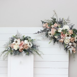 Flower arch arrangement in beige white gray blush pink colors. Arbor flowers. Floral archway. Faux flowers for wedding arch. 5261 Flower arch arrangement in beige white gray blush pink colors. Arbor flowers. Floral archway. Faux flowers for wedding arch. 5261