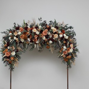 Flower arch arrangement in rust burgundy ivory colors. Arbor flowers. Floral archway. Faux flowers for wedding arch. 5272 Flower arch arrangement in rust burgundy ivory colors. Arbor flowers. Floral archway. Faux flowers for wedding arch. 5272