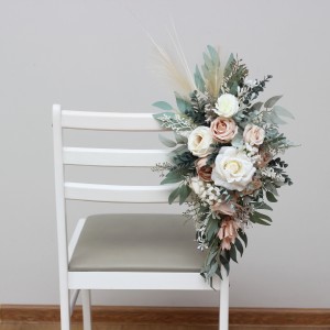 Aisle flowers in blush pink beige cream scheme. Chair flowers. Sign flowers. Wedding flowers. Flowers for wedding decor. 5132